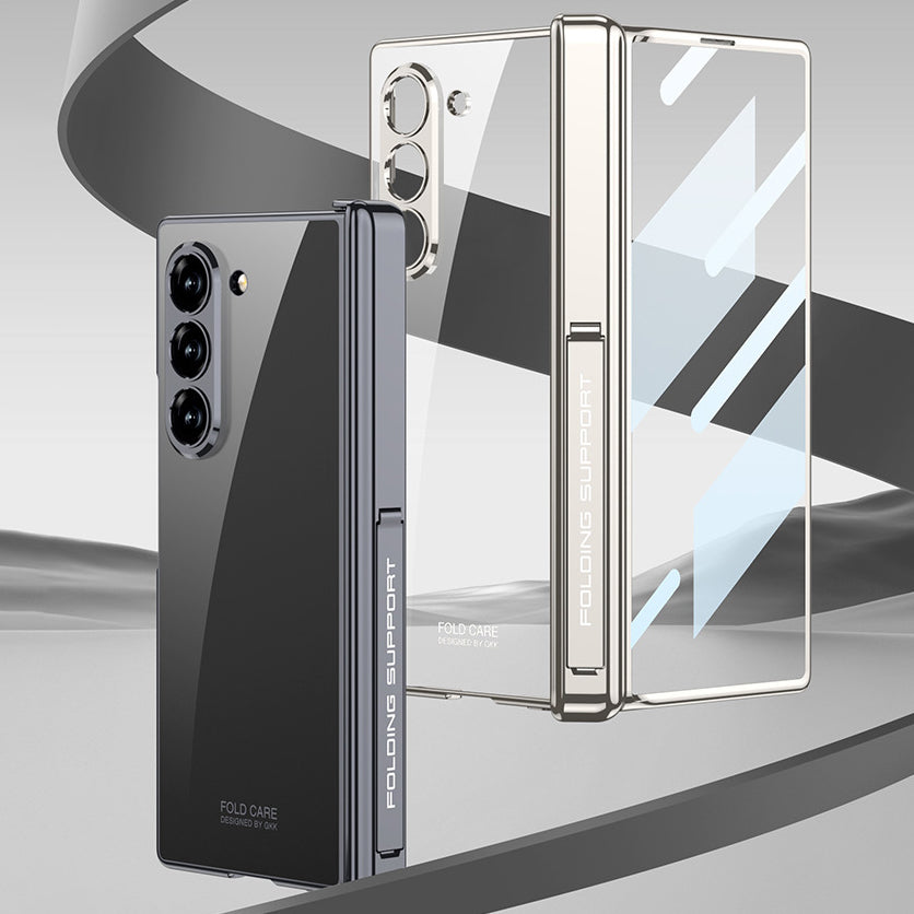 Transparent Electroplated Vertical Case For Galaxy Z Fold 6