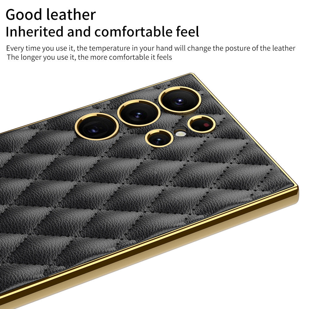 Samsung Series | Electroplated Woven Leather Phone Case