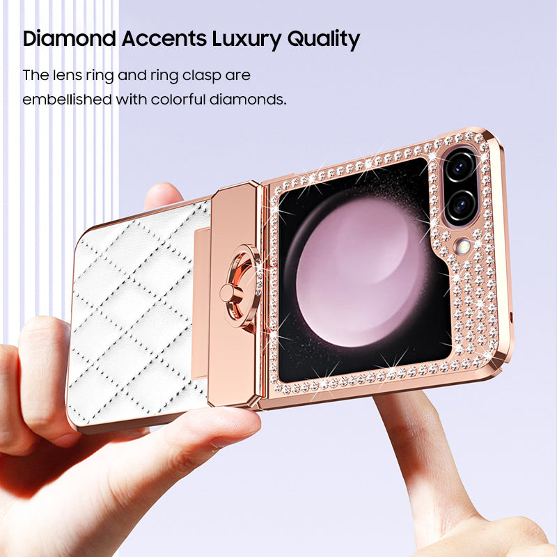 Glitter Diamond Leather Case For Galaxy Z Flip Series