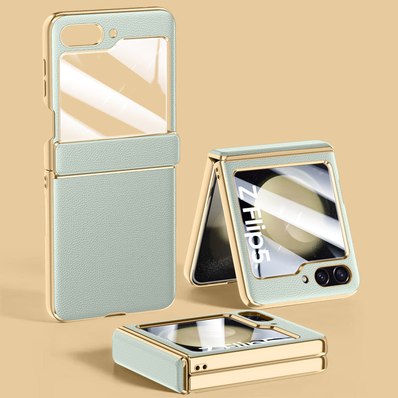 Folding Leather Case For Galaxy Z Flip 5