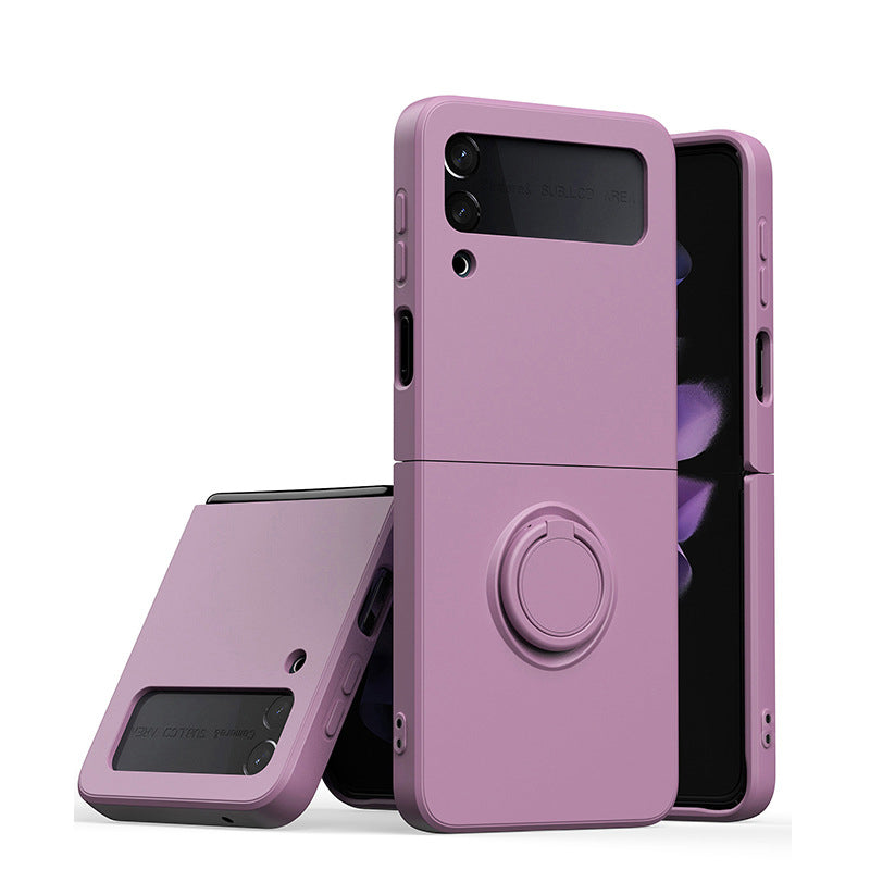 Liquid Silicone Holder Ring Case For Galaxy Z Flip Series