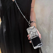 Luxury Snake Skin Crystal Chain Case For Samsung Galaxy Z Flip Series