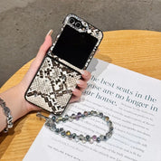 Luxury Snake Skin Crystal Chain Case For Samsung Galaxy Z Flip Series