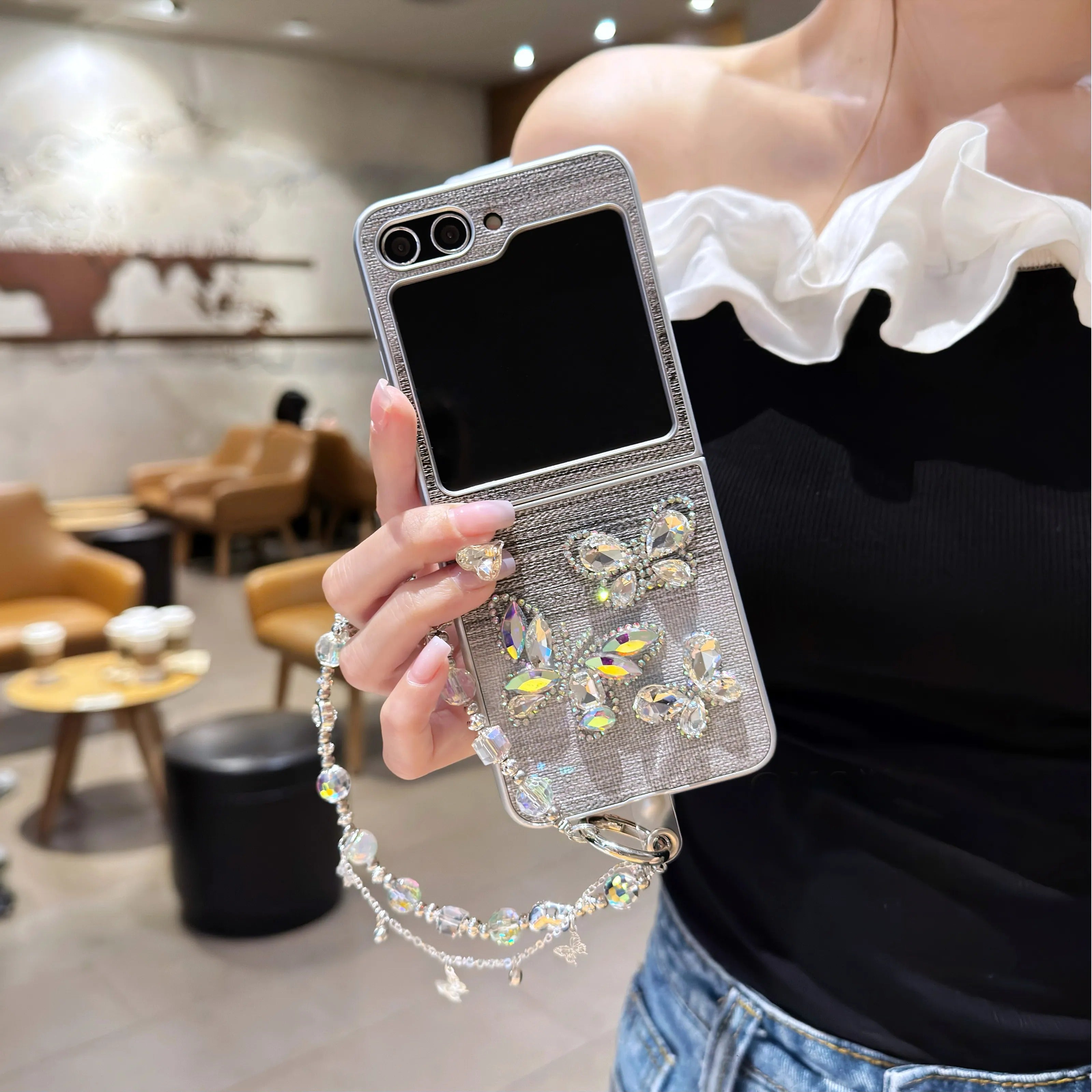 Sweet Butterfly Dance Chain Case for Samsung Galaxy Z Flip Series