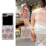 Crystal Glamour Beaded Chain Phone Case For Galaxy Z Flip