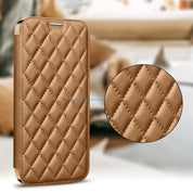 iPhone Magsafe Series | Electroplated Magnetic Diamond Pattern Flip Leather Case