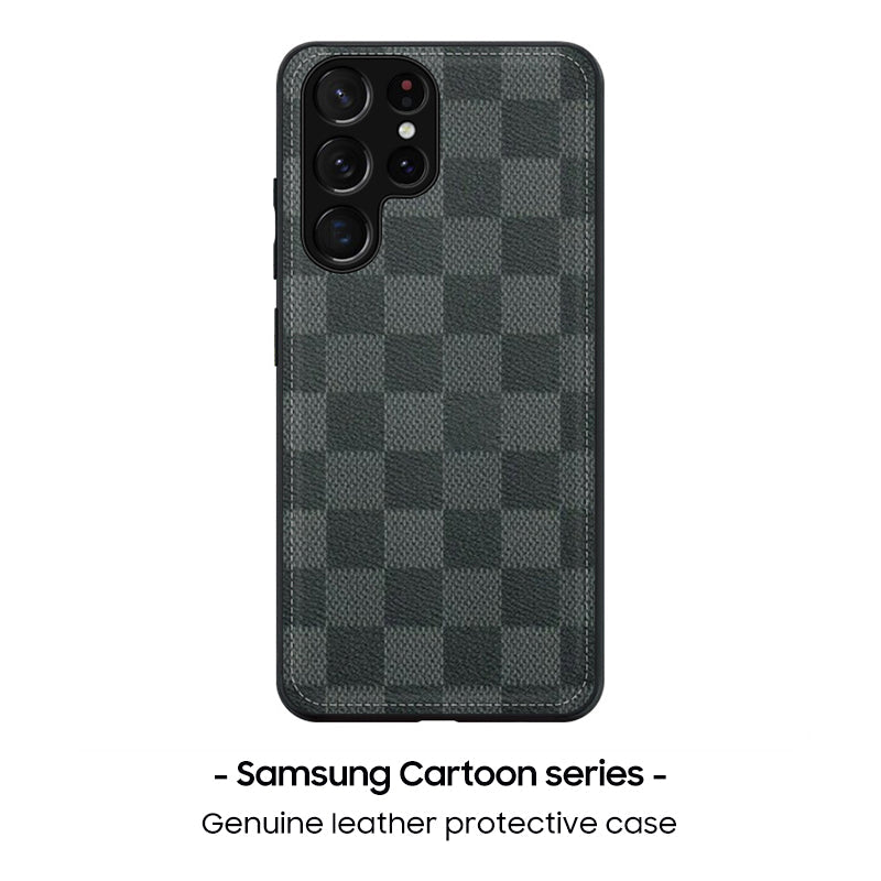 Samsung Series | Fashion Plaid Leather Printed Phone Case
