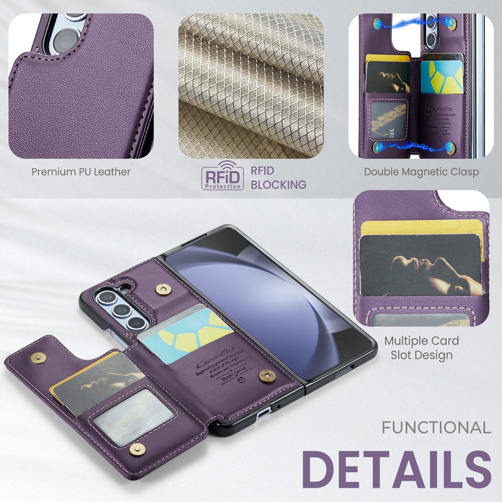 Wallet Case with Card Holder For Galaxy Z Fold Series