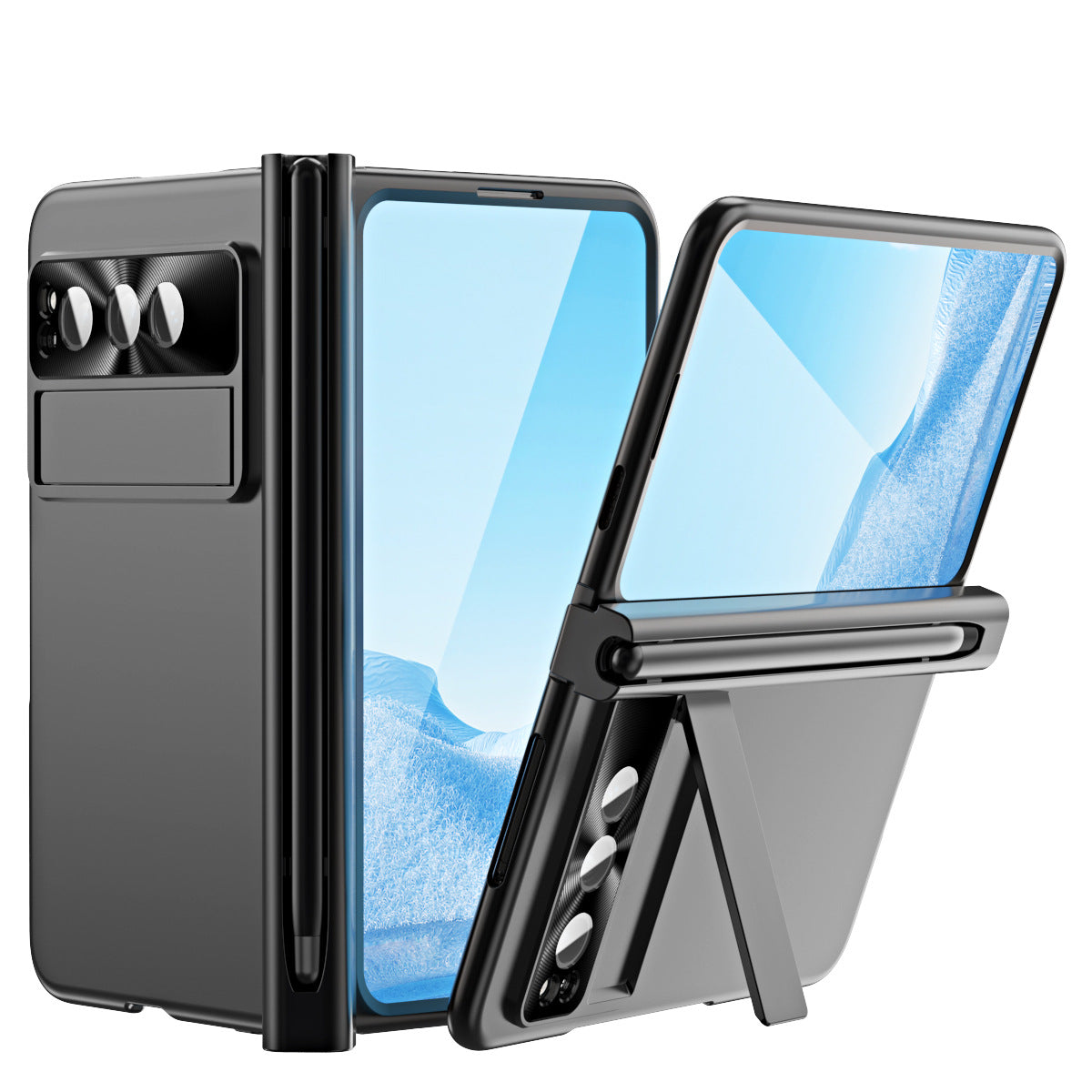 Google series | Pixel Fold Frosted Phone Case with Folding Stand[Free S-Pen]