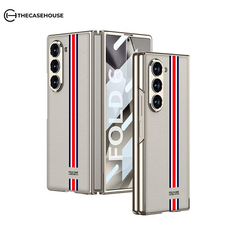 Folding Screen Electroplated Leather Case For Galaxy Z Fold Series