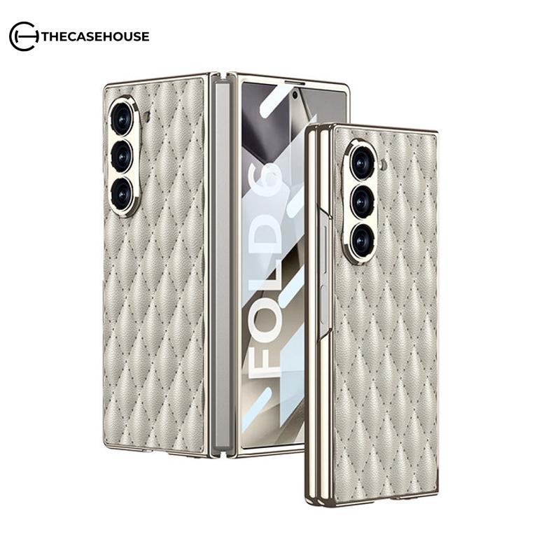 Luxury Electroplated Leather Case For Galaxy Z Fold 6