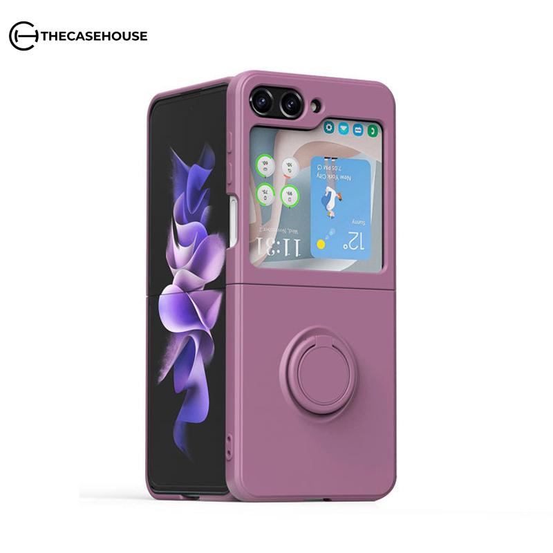 Liquid Silicone Holder Ring Case For Galaxy Z Flip Series