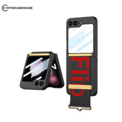 Alphabet Wristband Folding Screen Case For Galaxy Z Flip Series