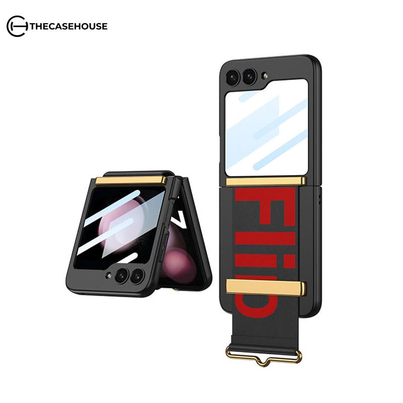 Alphabet Wristband Folding Screen Case For Galaxy Z Flip Series