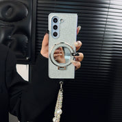 Luxury Silver Diamond Mirror Case with Stand For Galaxy Z Fold Series