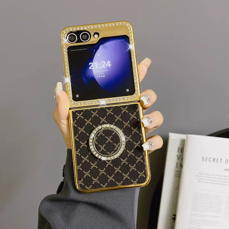 Luxury Gold Diamond Case For Samsung Galaxy Z Flip 5