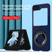 Rotating Magnetic Ring Carbon Fiber Case For Galaxy Z Flip Series