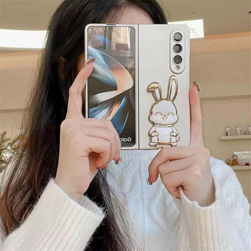 Cute Rabbit Stand Case For Samsung Galaxy Z Fold