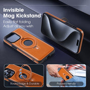 iPhone MagSafe Series | Integrated Swivel Stand Leather Case