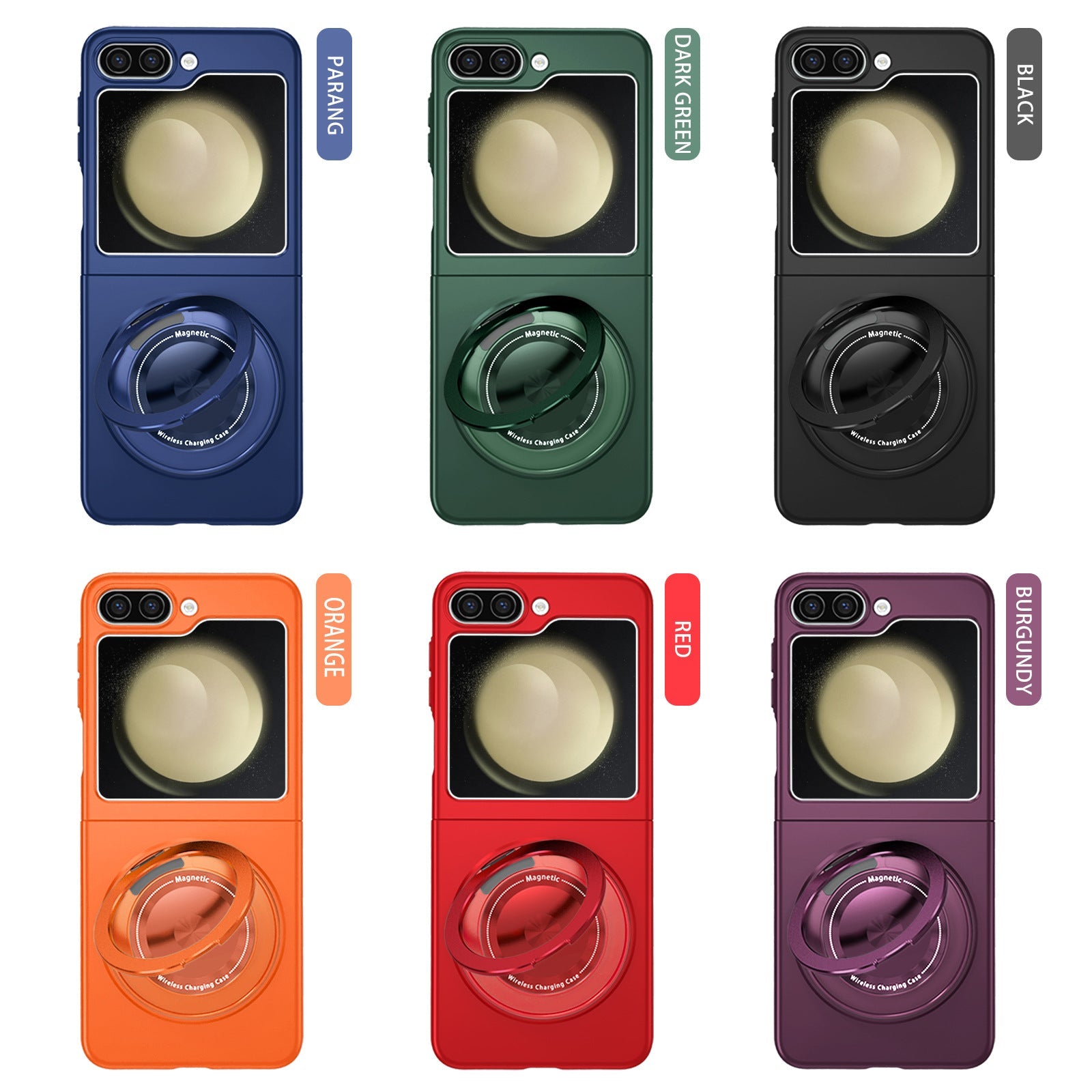 Rotating Magnetic Ring Frosted Case For Galaxy Z Flip Series