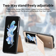 Card Holder Folding Leather Case For Galaxy Z Flip Series