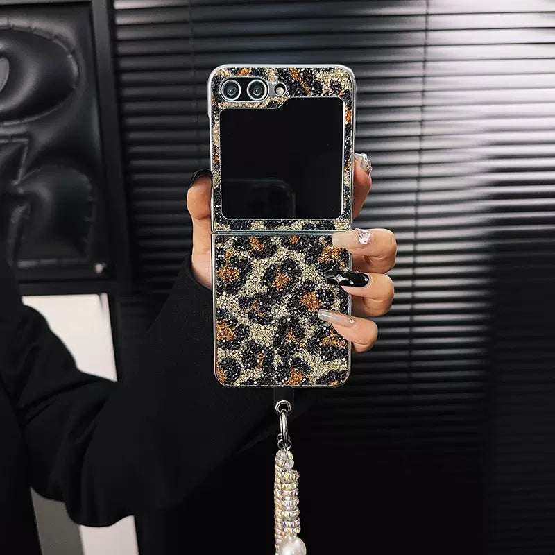 Luxury Glitter leopard Case For Galaxy Z Flip 5