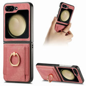 Leather Wallet Case with Ring For Galaxy Z Flip Series