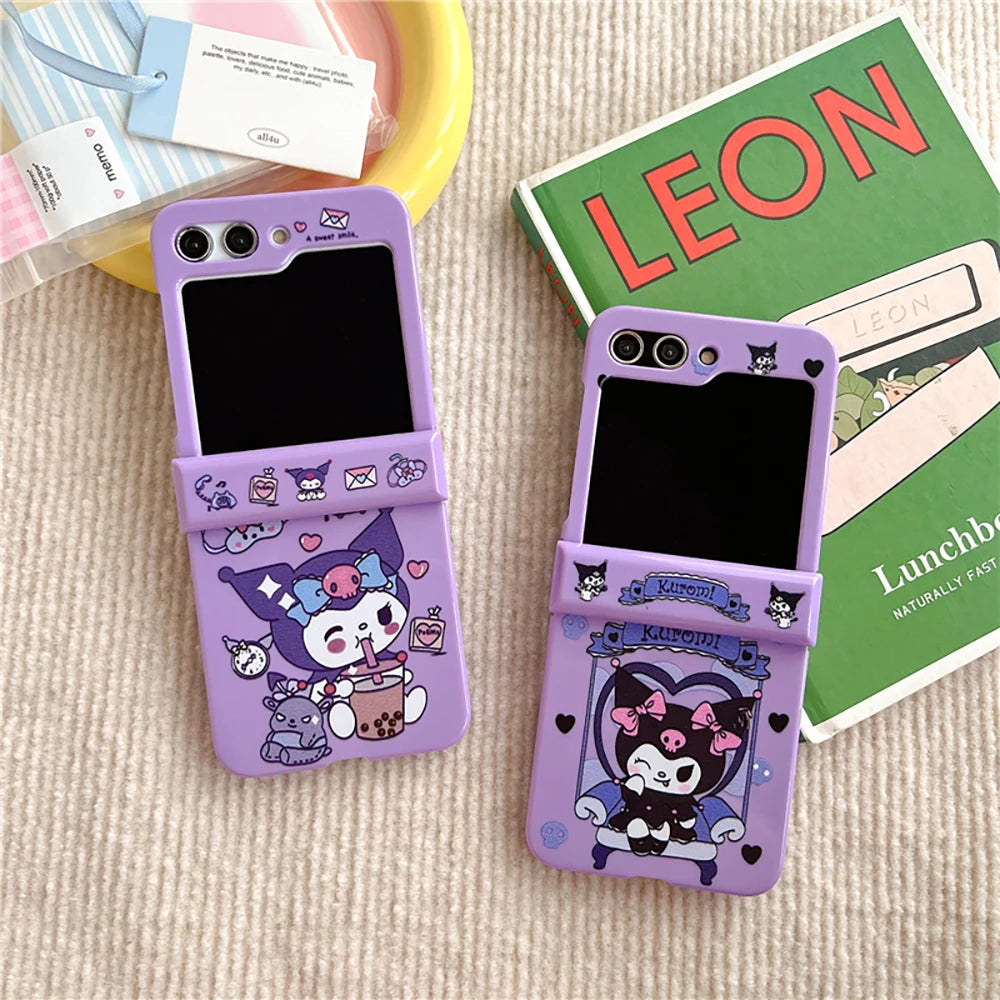 Cute Kuromi Cartoon Case with Pendant for Galaxy Z Flip Series