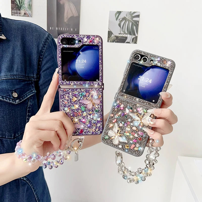 Luxury Diamond Butterfly Case For Galaxy Z Flip Series