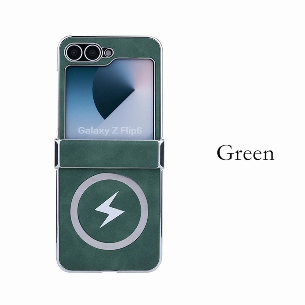 Lightning Magnetic Leather Case for Galaxy Z Flip Series