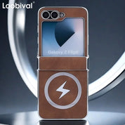 Lightning Magnetic Leather Case for Galaxy Z Flip Series