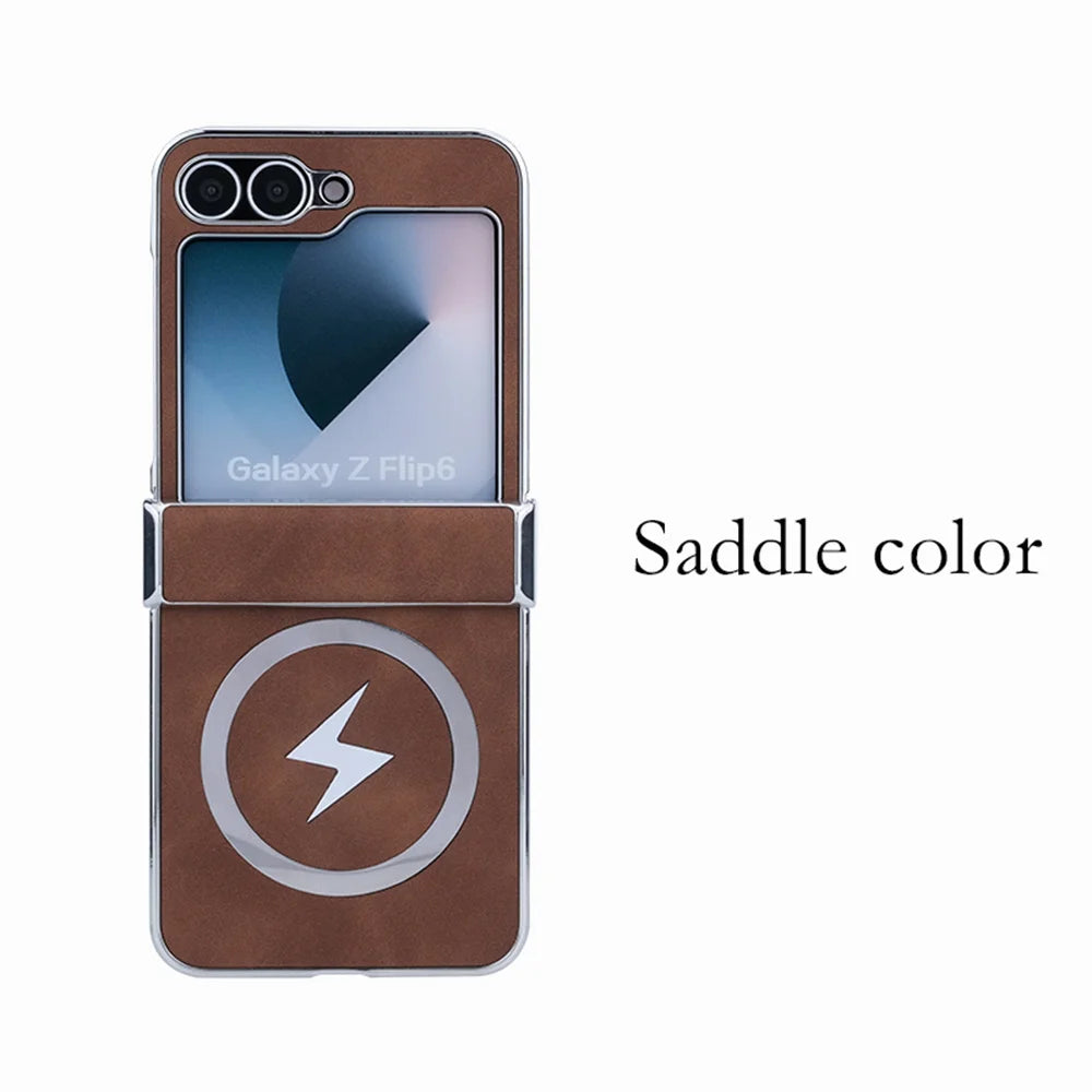 Lightning Magnetic Leather Case for Galaxy Z Flip Series