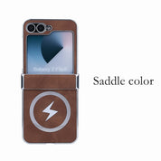 Lightning Magnetic Leather Case for Galaxy Z Flip Series