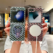 Electroplated Butterfly Magnetic Leather Case For Samsung Z Flip