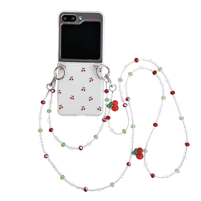 Cute Cherry Case with Wrist Strap for Galaxy Z Flip Series