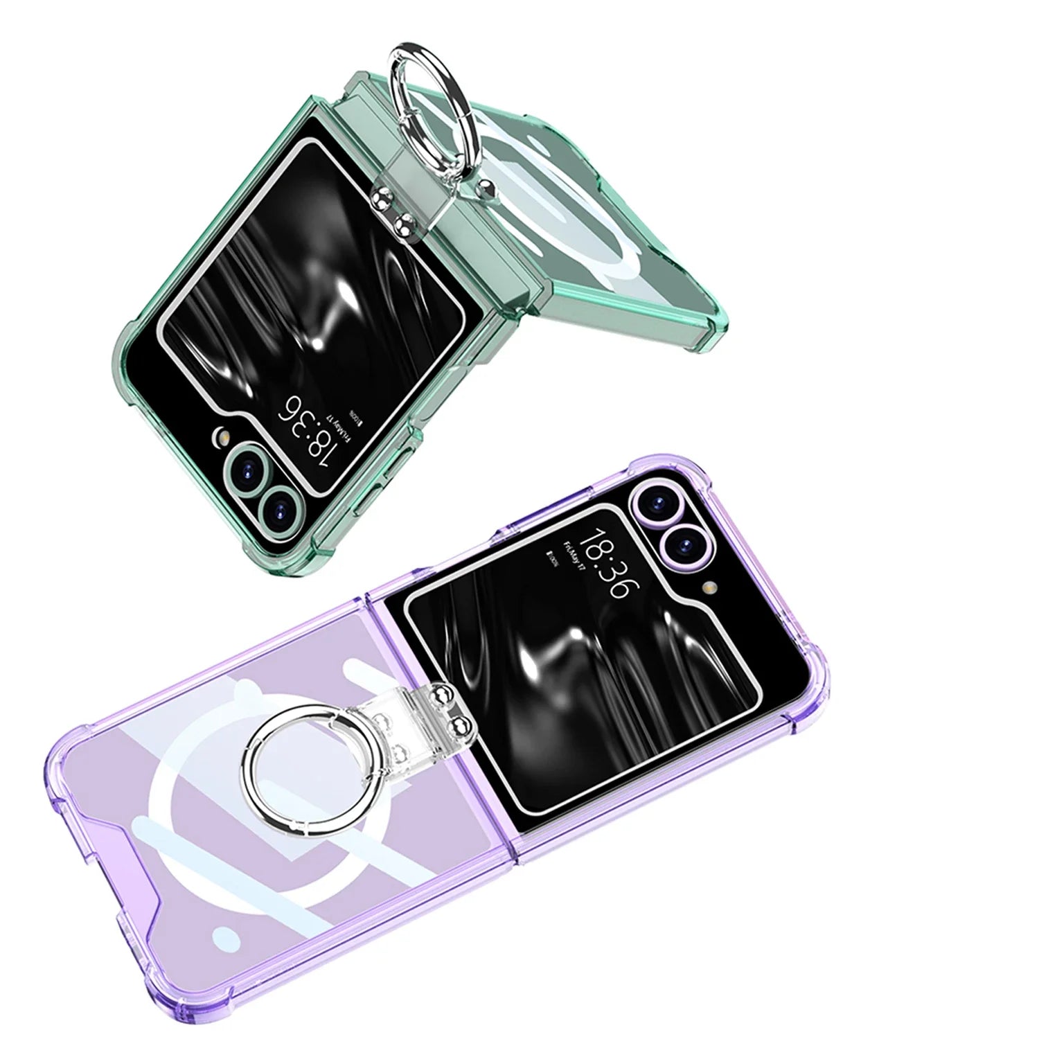 Clear Magnetic Magsafe Ring Case for Galaxy Z Flip