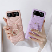 Luxury V-line Leather Phone Case For Samsung Galaxy Z Flip