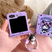 Cute Kuromi Cartoon Case with Pendant for Galaxy Z Flip Series