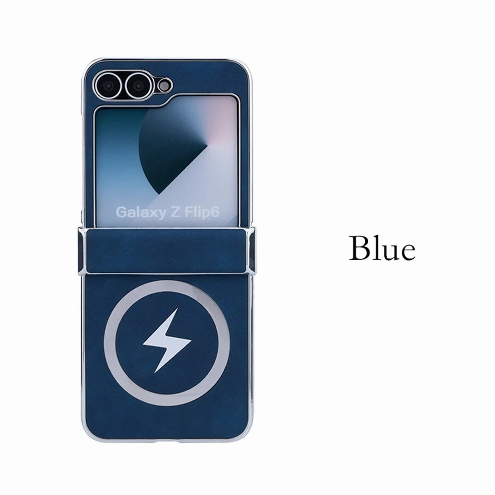 Lightning Magnetic Leather Case for Galaxy Z Flip Series