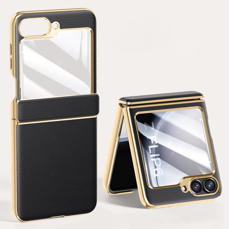 Folding Leather Case For Galaxy Z Flip Series