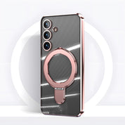 Samsung Magsafe Series | Transparent Electroplated Magnetic Ring Mobile Phone Case