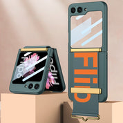 Alphabet Wristband Folding Screen Case For Galaxy Z Flip Series