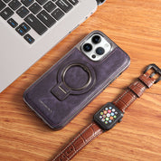 iPhone MagSafe Series | Integrated Magnetic Ring Business Leather Case