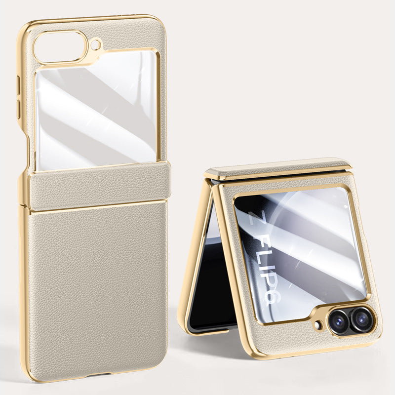 Folding Leather Case For Galaxy Z Flip Series