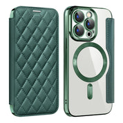 iPhone Magsafe Series | Electroplated Magnetic Diamond Pattern Flip Leather Case