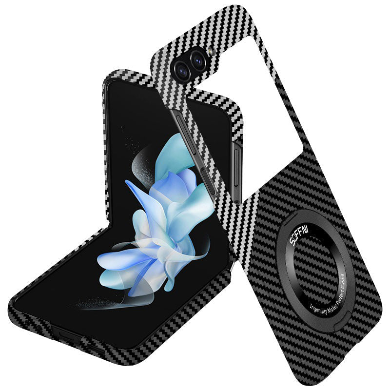 Rotating Magnetic Ring Carbon Fiber Case For Galaxy Z Flip Series