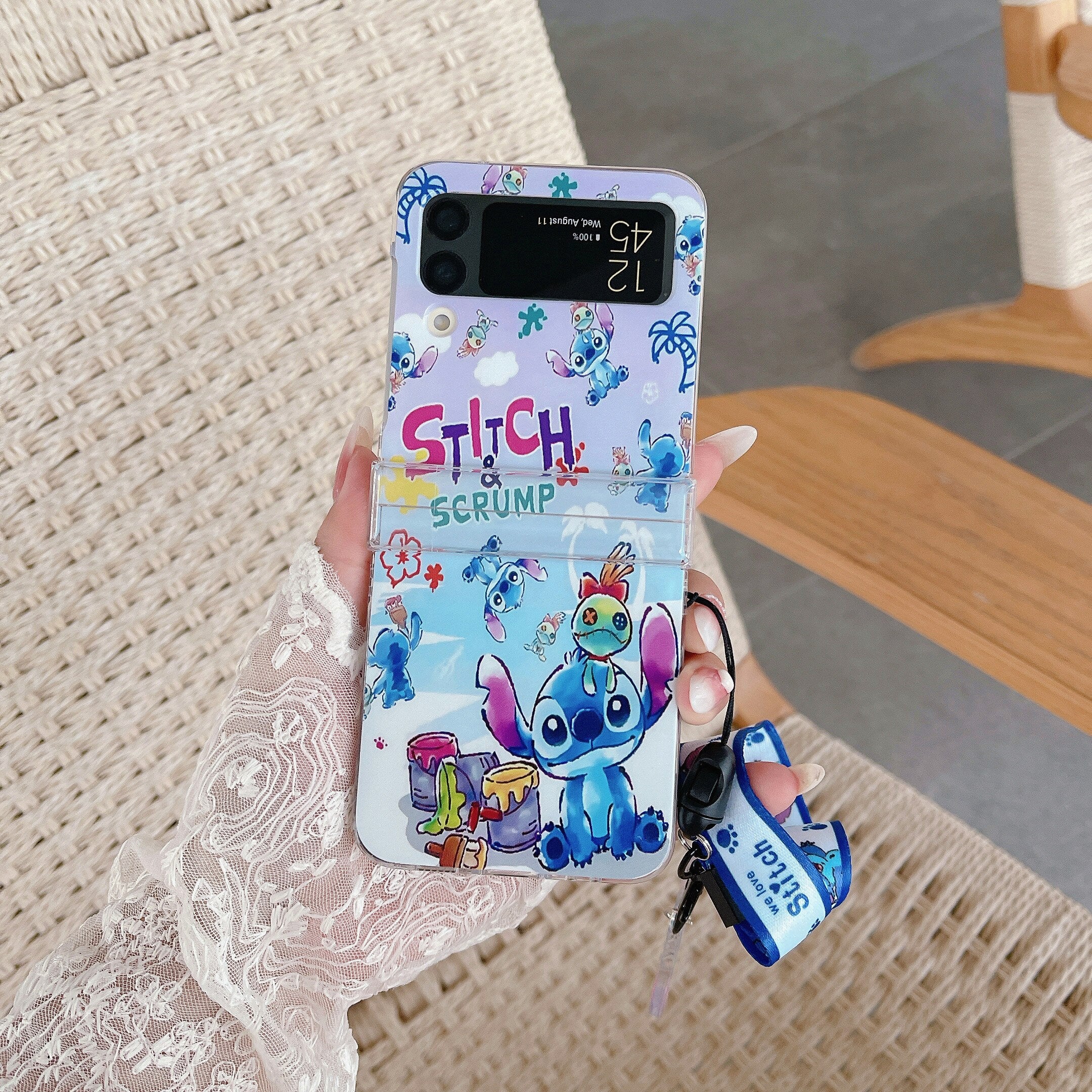 Cute Colorful Stitch Phone Case For Samsung Galaxy Z Flip