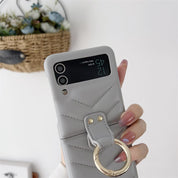 Luxury V-line Leather Phone Case For Samsung Galaxy Z Flip