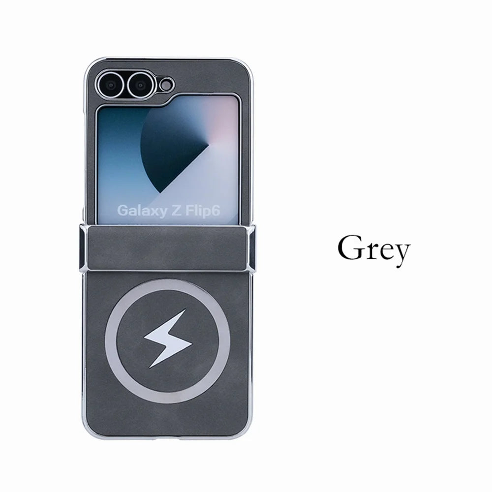 Lightning Magnetic Leather Case for Galaxy Z Flip Series