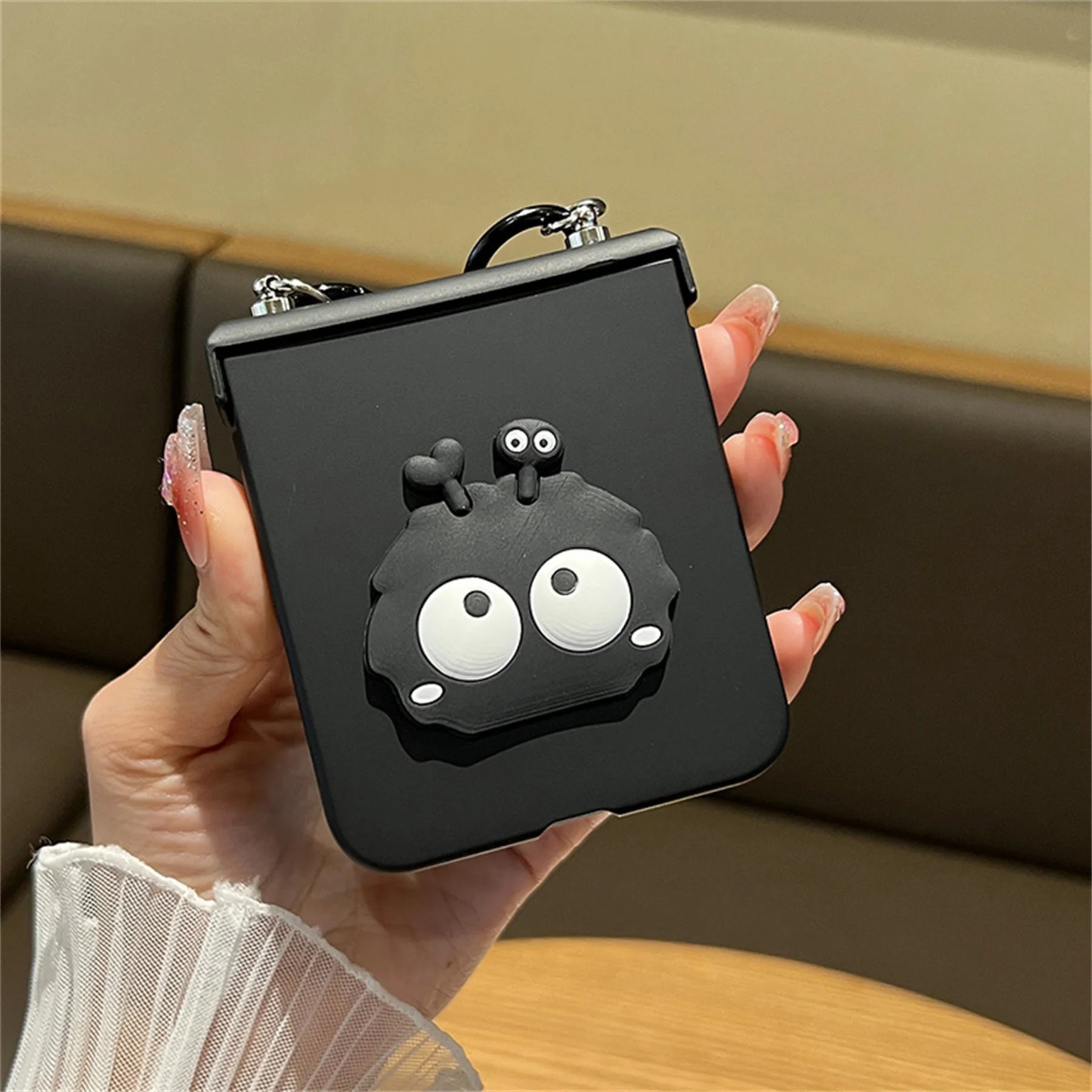 Cute Coal Ball Case with Ring Bracelet for Galaxy Z Flip Series